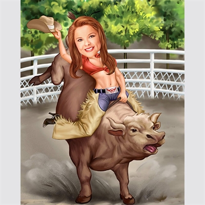 Cowgirl Caricature from Photo - myDaVinci